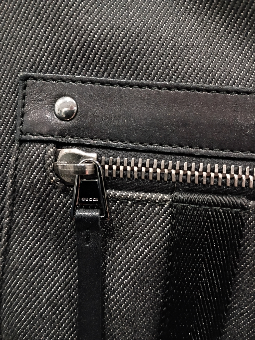 Gucci Black Canvas Hobo Shoulder Bag with Silver Hardware - Picture 10 of 13